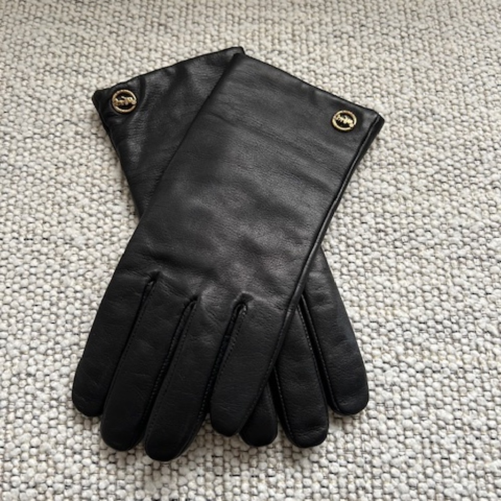 Like New! Coach Leather Tech Gloves - Black